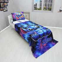 Jogo De Lençol Elastico E Cobreleito Fronha Stitch Mod. 1
