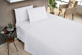 Jogo De Lençol Elegance Casal 4 Peças 180 Fios Varias Cores Branco, Palha, Caqui