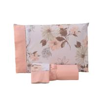 Jogo De Lençol Encantare Ponto Palito Estampado Completo 4 Peças Casal 80% Algodão / 20% Poliéster Percal 180 Fios - Sal