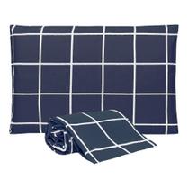 Jogo de Lençol Essencialle Solteiro 2 peças Grid Marinho