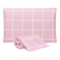 Jogo de Lençol Essencialle Solteiro 2 peças Grid Rosa