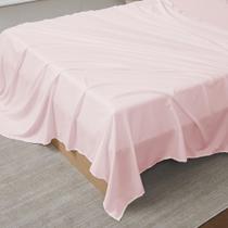 Jogo de Lençol Flat Sweet Home Rosa Claro - Tamanho Queen