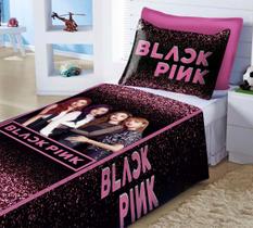 Jogo De Lençol + Fronha Quarto Infantil Black Pink