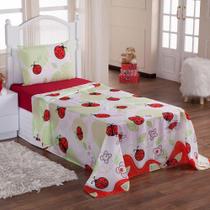 Jogo De Lençol Infantil 3 Peças - Joaninha - Enxovais Aquarela