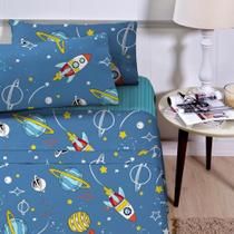 Jogo de Lençol Infantil 3 Peças Solteiro180 Fios Poliéster Estampado Corttex