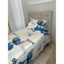 Jogo de Lençol Infantil Do Stitch Solteiro com Fronha