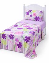 Jogo de Lençol Infantil Solteiro Garden 3 Peças Micropercal Estampa bem Colorida Enxovais Aquarela