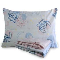 Jogo de Lençol Infantil Stitch 150 Fios Solteiro 100% Algodão 3 Peças Lepper