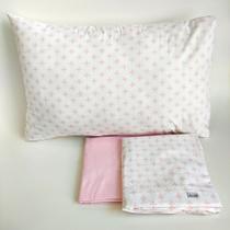 Jogo de lençol infantil VivaIN 3 peças Cruz Rosa