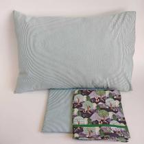 Jogo de lençol infantil VivaIN 3 peças Raposa Marrom e Verde