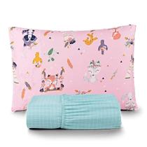 Jogo De Lençol Joy Kids Solteiro 2 Peças Micropercal 200 Fios Infantil - Foxy Raposa Rosa - 100% Poliéster Jogo De Lençol Joy Kids Solteiro 2 Peças Micropercal 200 Fios Infantil - Foxy Raposa Rosa - 100% Poliéster