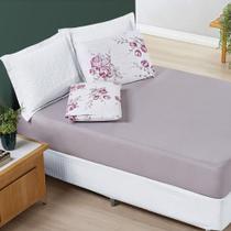 Jogo de Lençol Júlia Solteiro 2 Peças Micropercal 200 Fios Floral - Lilac - 100% Poliéster