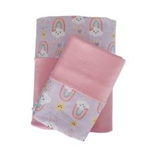 Jogo de Lençol Junior 78cm x 1,62m Arco-Íris Rosa Arrumadinho Enxovais Jogo de Lençol Junior 78cm x 1,62m Arco-Íris Rosa Arrumadinho Enxovais