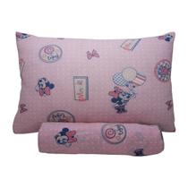 Jogo de Lençol KazzaVip Baby Malha 100% Algodão Berço Americano Estampado Com Elástico 2 Peças Minnie Doce Rosa