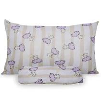 Jogo de Lençol KazzaVip Baby Malha 100% Algodão Berço Americano Estampado Ursinhos Com Elástico 2 Peças Branco