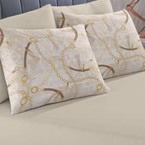 Jogo de Lençol KazzaVip Solteiro Malha 100% Algodão Basic Horse 2 Pçs Bege Jogo de Lençol KazzaVip Solteiro Malha 100% Algodão Basic Horse 2 Pçs Bege