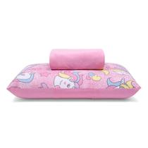 Jogo de Lençol KazzaVip Solteiro Malha 100% Algodão Basic Unicórnios 2 Peças Rosa