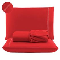 Jogo de Lençol king 03 Peças 400 Fios Cama Queen Micropercal Casal Extra Macio Toque Acetinado Solteiro