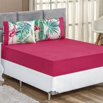 Jogo de Lençol King 200 Fios 3 peças Naturalle - Flamingo Pink