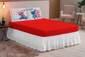 Jogo de lençol king 3 peças EU TE AMO LILO STITCH