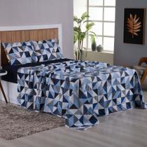 Jogo de Lençol King 4 Peças 200 Fios 100% Agodão Estampado Mariah