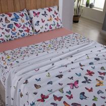 Jogo de Lençol King 4 Peças 200 Fios 100% Agodão Estampado Mariah