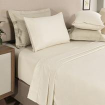 Jogo de Lençol King 4 peças 300 Fios Bordado Verona Percal