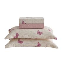 Jogo de Lençol King 4 Peças Percal 300 Fios Roma Estampado