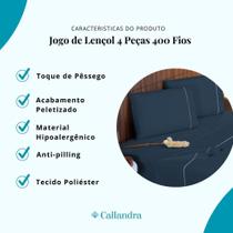 Jogo de Lençol King 4 Peças Ponto Palito Percal 400 Fios