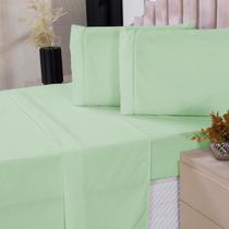 Jogo De Lençol King 4P Algodão Com Lençol De Cima Verde