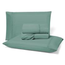 Jogo De Lençol King 4Pçs Luxo Infinity Verde Esmeralda