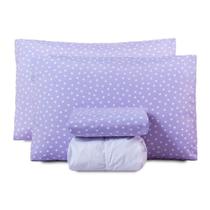 Jogo De Lençol King Classic Estampado 160 Fios 4 Peças - Poa Lilas