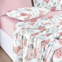 Jogo De Lençol King Cotton Select Estampado 200 Fios 4 Peças - Hortência Jogo De Lençol King Cotton Select Estampado 200 Fios 4 Peças - Hortência