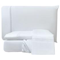 Jogo de Lençol King Infinito 300 Fios 4 Peças - Branco