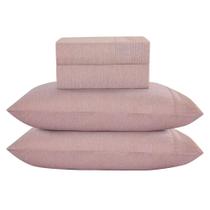 Jogo de Lençol King Mesclado Micropercal 300 Fios Toque de Algodão 4 Peças - Malva