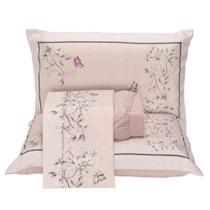 Jogo De Lençol King Micropercal 300 Fios Toque De Algodão 4 Peças - Ramo Malva