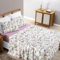 Jogo de Lençol King Quality Malha 100% Algodão Estampado 4 Peças