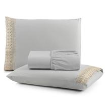 Jogo De Lençol King Suavitec Com Grippir 3 Peças - Cinza Jogo De Lençol King Suavitec Com Grippir 3 Peças - Cinza