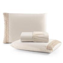 Jogo De Lençol King Suavitec Com Grippir 3 Peças - Palha Jogo De Lençol King Suavitec Com Grippir 3 Peças - Palha
