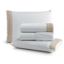 Jogo De Lençol King Suavitec Com Grippir 4 Peças - Branco Jogo De Lençol King Suavitec Com Grippir 4 Peças - Branco
