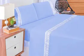 Jogo de Lençol Lese Casal Padrão 4 Peças Percal 180 Fios 100% Algodão