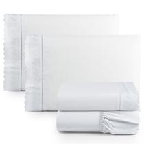 Jogo de Lençol Lese Casal Percal 180 Fios 4 Peças - Branco