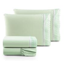 Jogo de Lençol Lese Casal Percal 180 Fios 4 Peças - Verde Jogo de Lençol Lese Casal Percal 180 Fios 4 Peças - Verde