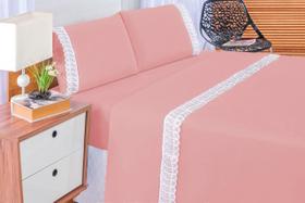 Jogo de Lençol Lese Casal Super King 4 Peças Percal 180 Fios 100% Algodão