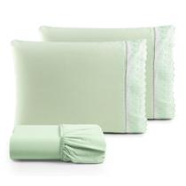 Jogo de Lençol Lese King Percal 180 Fios 3 Peças - Verde
