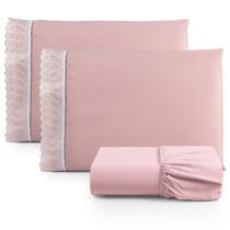 Jogo de Lençol Lese Solteiro Percal 180 Fios 2 Peças