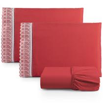 Jogo de Lençol Lese Solteiro Percal 180 Fios 3 Peças