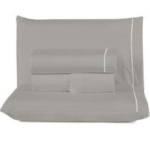 Jogo De Lençol Lidian Liso Queen 4 Peças Hiperpercal Peletizado 180 Fios - Cinza