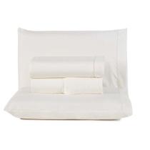 Jogo De Lençol Lidian Liso Queen 4 Peças Hiperpercal Peletizado 180 Fios - Marfim