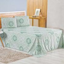 Jogo De Lençol Lidian Queen 3 Peças Hiperpercal Estampado 180 Fios - Lotus